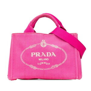 PRADA Pink Canvas Shoulder Bag